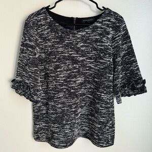 Black/very dark Blue and White Women's Top